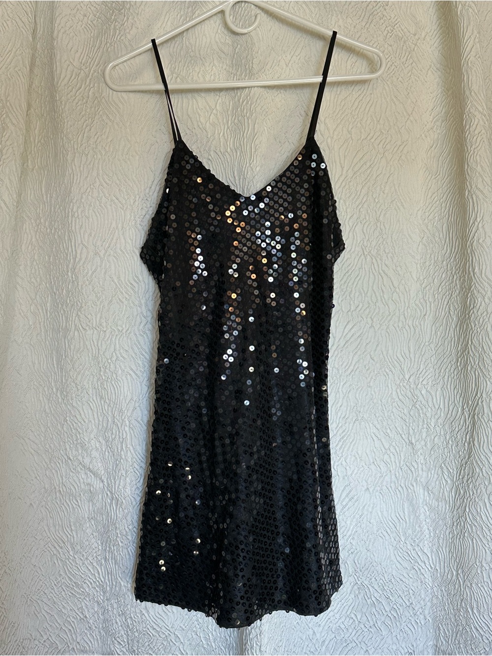 Cacique Black Sequin Night Slip